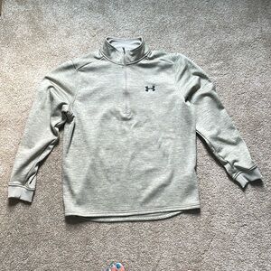 Under Armour Men’s 3/4 Zip pullover sweatshirt, Size L, Heather Sage Green